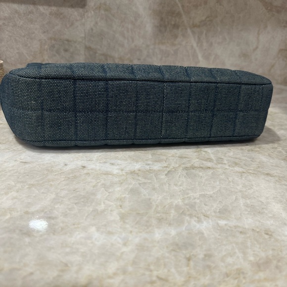 Chanel Mademoiselle top handle denim chocolate bar clutch - Picture 6 of 16